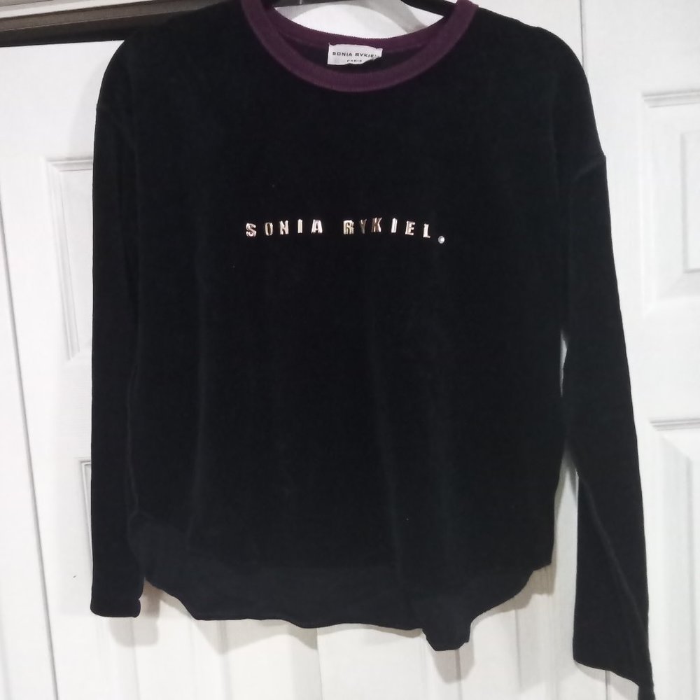 Sonia rykiel kids girls velvet logo sweater size 14